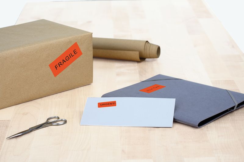 SPECIAL fargede etiketter 20 ark, 70x37 rød (480 stk)