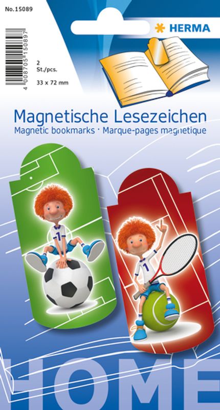 Magnetiske bokmerker, Sport, 33x72 mm, 2 stk (5 pakk)