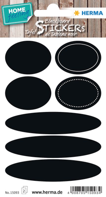 HOME tavleetiketter Ovaler, 2 ark (5 pakk)