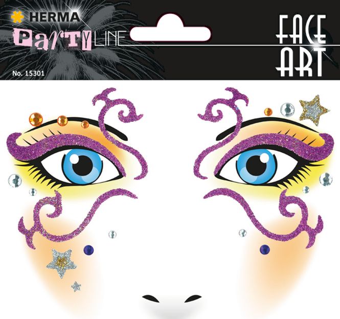 Hovedbilde FACE ART Sticker Mystery til ansiktet, 1 ark (5 ...