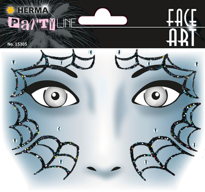 Hovedbilde FACE ART Sticker Spider til ansiktet, 1 ark (5 ...