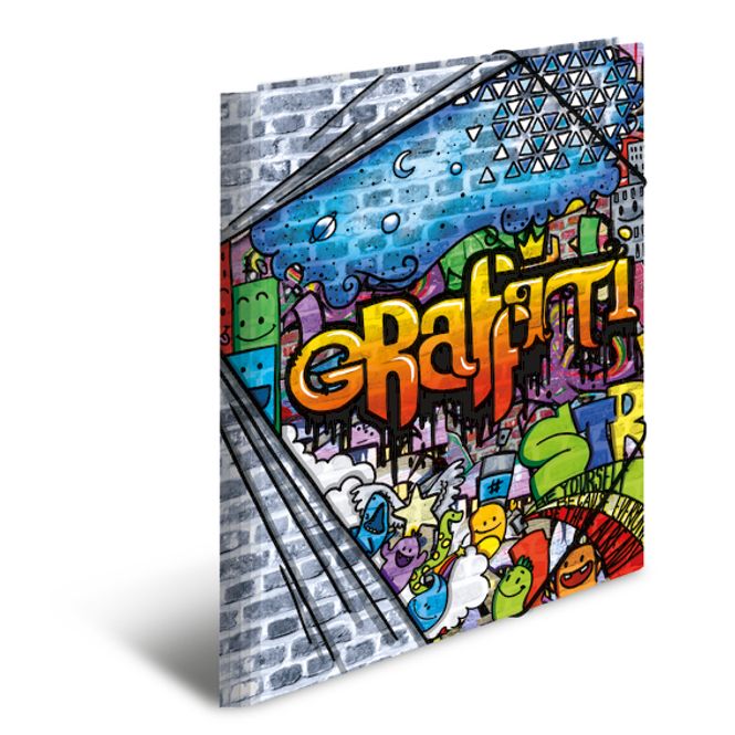 Hovedbilde HERMA strikkmappe i plastmateriale, A4, Graffiti ...