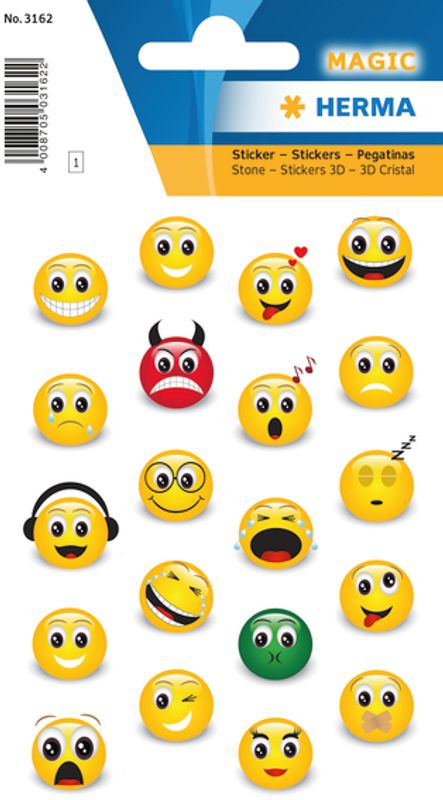 MAGIC Stickers Klassiske emojier (stone), 1 ark (10 pakk)