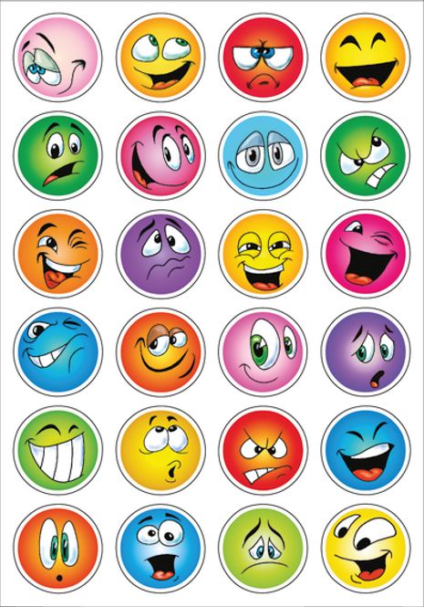 Hovedbilde DECOR Stickers Emojier, glitter, 2 ark (10 pakk)