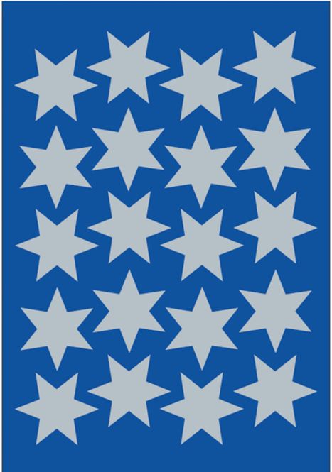 Hovedbilde DECOR Stickers Sølvstjerner sølvfolie, 3 ark (10 ...