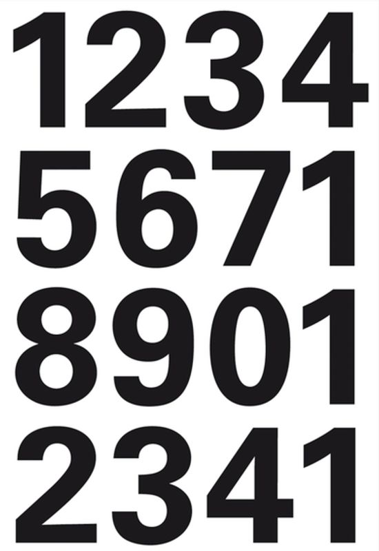 VARIO talletiketter 25 mm, 0-9, svart 1 ark (10 pakk)