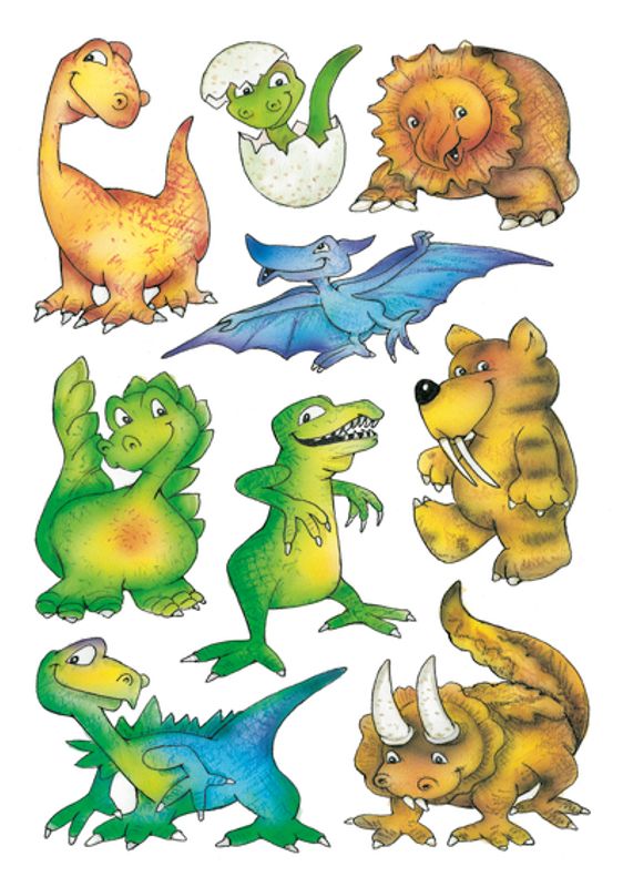 DECOR Stickers Glade dinosaurbarn, 3 ark (10 pakk)