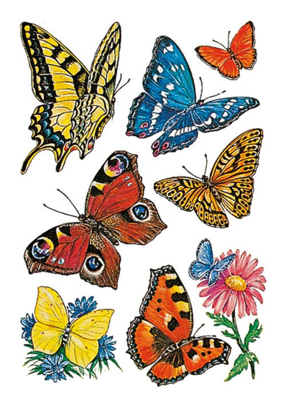 DECOR Stickers Sommerfugler, 3 ark (10 pakk)