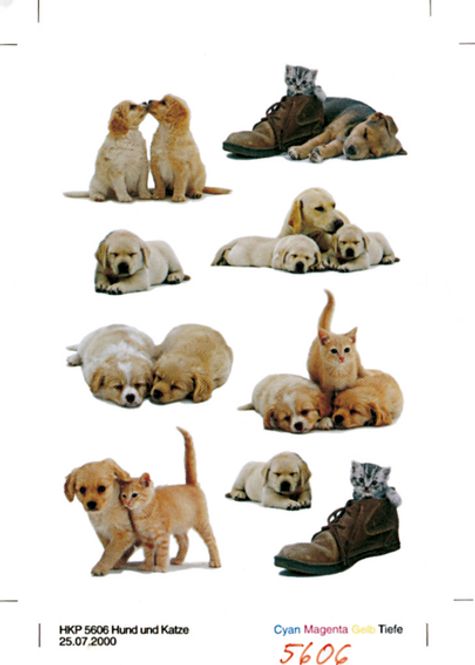 Hovedbilde DECOR Stickers Hundevalper papir, 3 ark (10 pakk)
