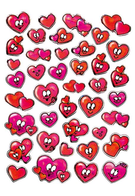 Hovedbilde MAGIC Stickers Hjerter, plastmateriale, 1 ark (10 ...