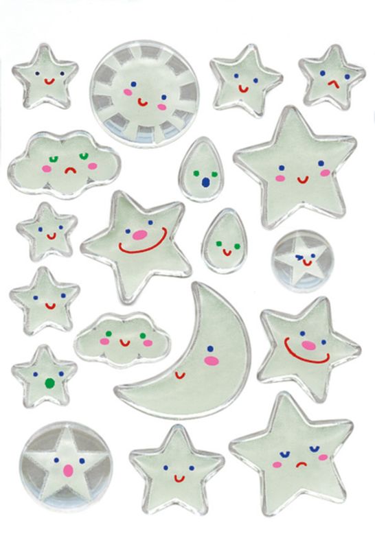 MAGIC Stickers Stjerner og månen 1 ark 10 pakk
