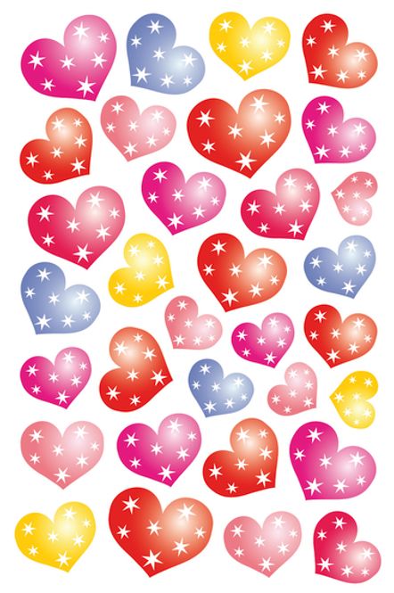 Hovedbilde MAGIC Stickers Hjerter flere farger i folie, 1 ...
