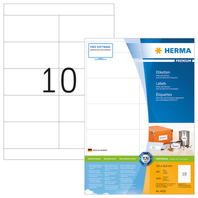 Hovedbilde PREMIUM universaletiketter, papir, 200 ark ...