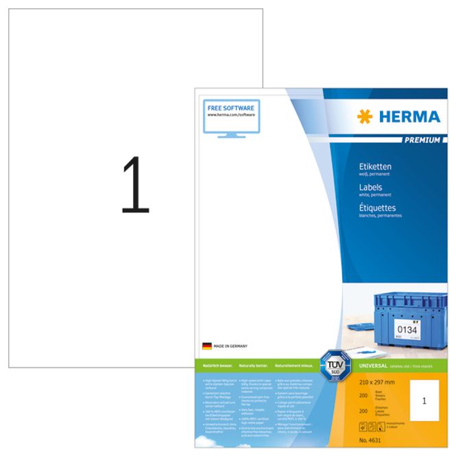 Hovedbilde PREMIUM universaletiketter, A4, 200 ark, 210x297 ...