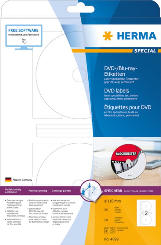 SPECIAL LC Blue-ray/DVD 25 ark Ø116 maxi (50 stk)