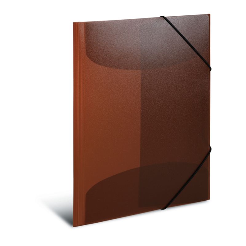Strikkmappe i transparent plastmateriale A4, brun (3 pakk)