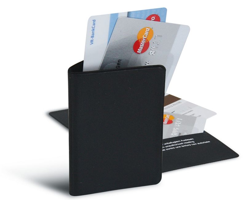 RFID lomme for to kredittkort, svart, 1 stk