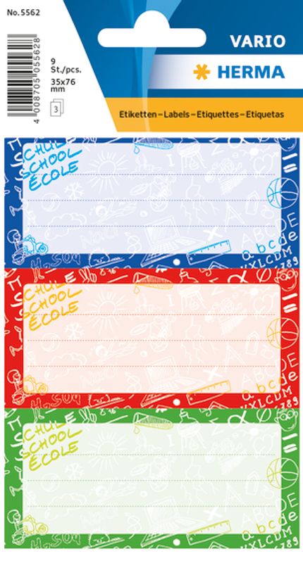 VARIO boketiketter SCHOOLYDOO, 3 ark (10 pakk)
