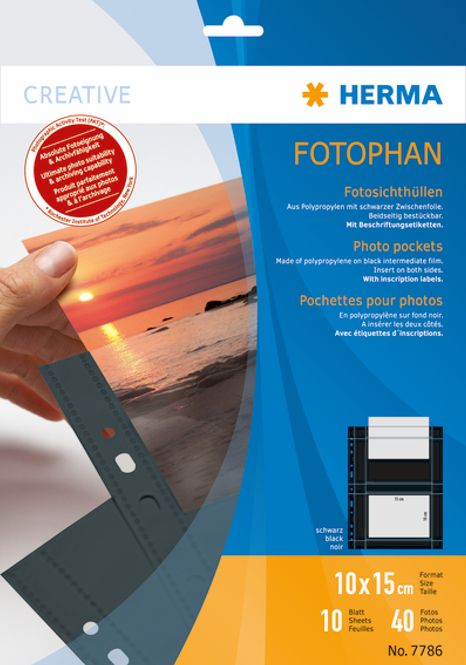 Hovedbilde Fotophan fotolommer 10x15 cm tvers svart, 4 ...