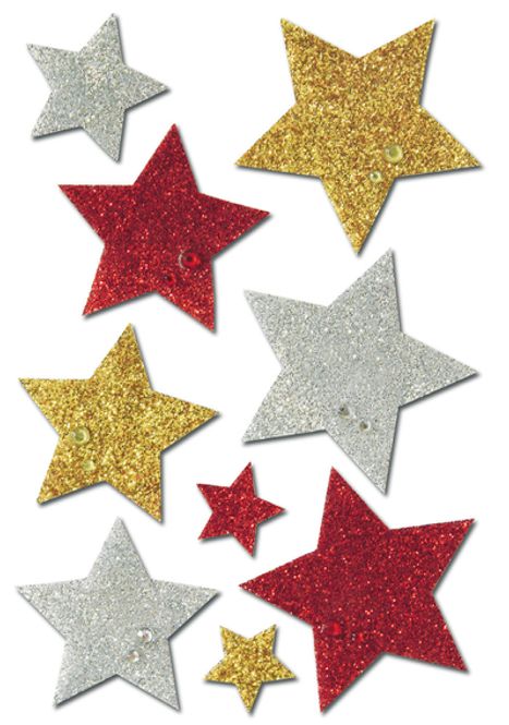 Hovedbilde MAGIC Stickers Stjerner (Diamond glittery), 1 ark ...