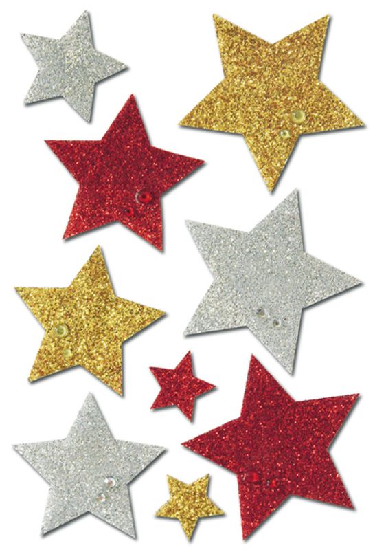 MAGIC Stickers Stjerner (Diamond glittery), 1 ark (10 pakk)