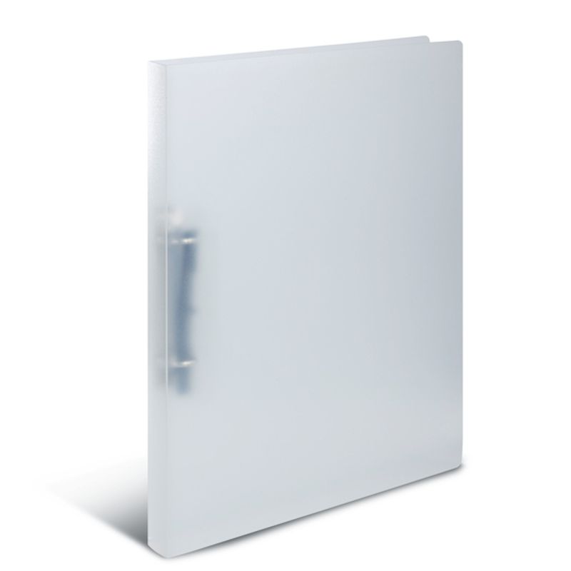 Smal ringperm i transparent plastmateriale A4, hvit (3 pakk)