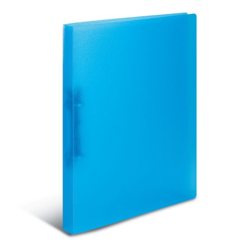 Smal ringperm i transparent plastmateriale A4, lys blå (3 pakk)