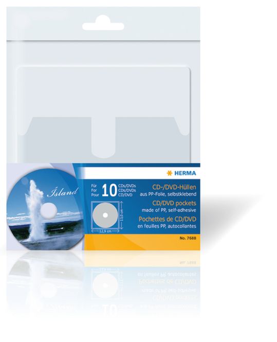 Hovedbilde CD/DVD plastlommer 129x130 mm, bakside ...