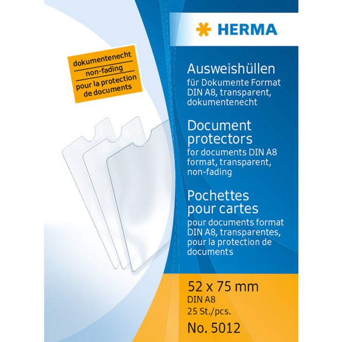 Hovedbilde HERMA plastlommer i klar plast 50x75 mm, A8 (25 ...