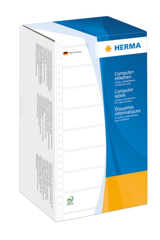 HERMA dataetiketter i bane 4000 stk, 148x73 perforert