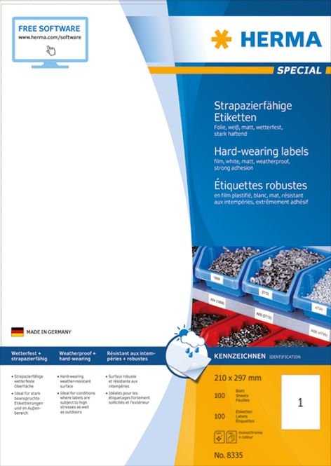 Hovedbilde SPECIAL slitesterk folie A4, 210x297 mm (100 stk)