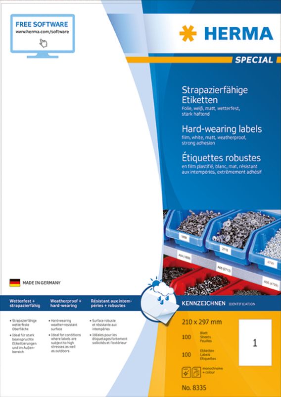 SPECIAL slitesterk folie A4, 210x297 mm (100 stk)