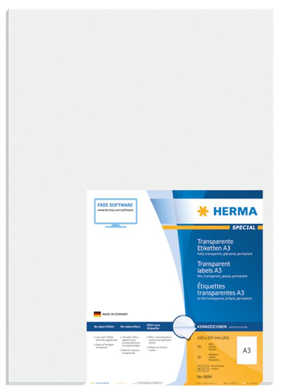 SPECIAL transparent plakat, glassklar, A3, 420x297 (50 stk)