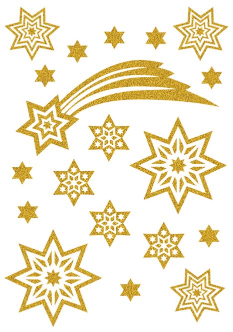 Hovedbilde MAGIC Stickers Stjerner i gull, glitter, 1 ark ...
