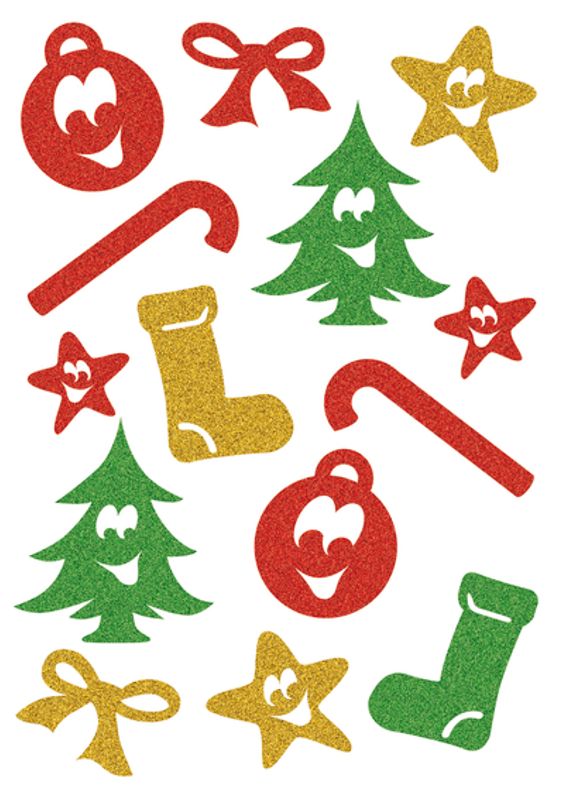 MAGIC Stickers Julemotiv, glitter, 1 ark (10 pakk)