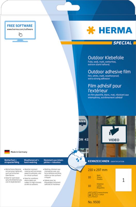 OUTDOOR selvklebende folie, A4, 10 ark, 210x297 (10 stk)